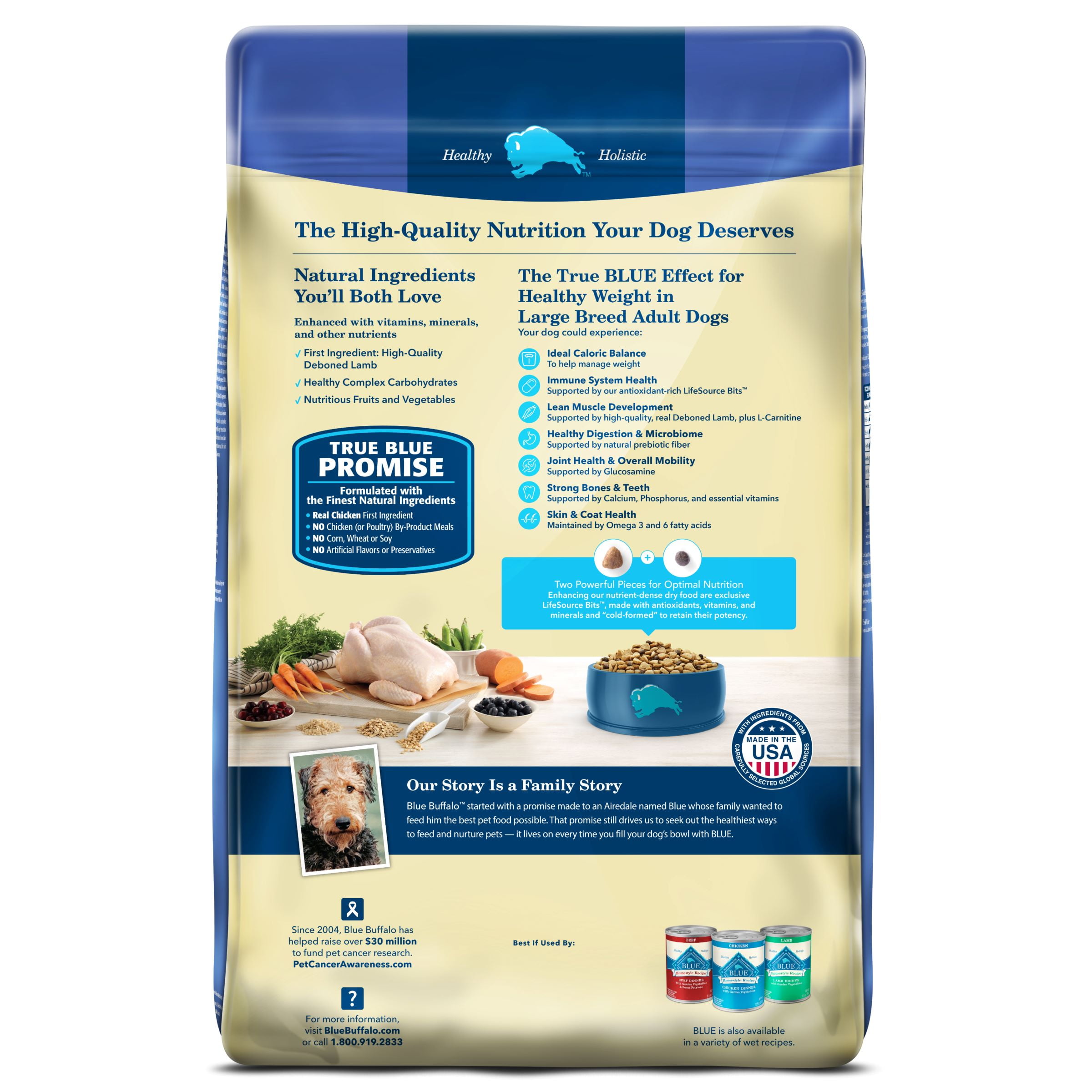 Blue Buffalo Life Protection Formula Weight Control Large Breed Dog Food, Chicken, 30 lbs.