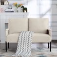 thumbnail image 3 of Gewnee 45.7”Small Modern Loveseat Couch,Fabric Upholstered 2-seater Sofa for Apartment or Small Living Room(Beige), 3 of 11