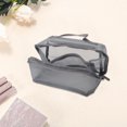 thumbnail image 3 of 1 Pc Large Capacity Makeup Bag for Travel Gray Mesh Fabric, 3 of 6