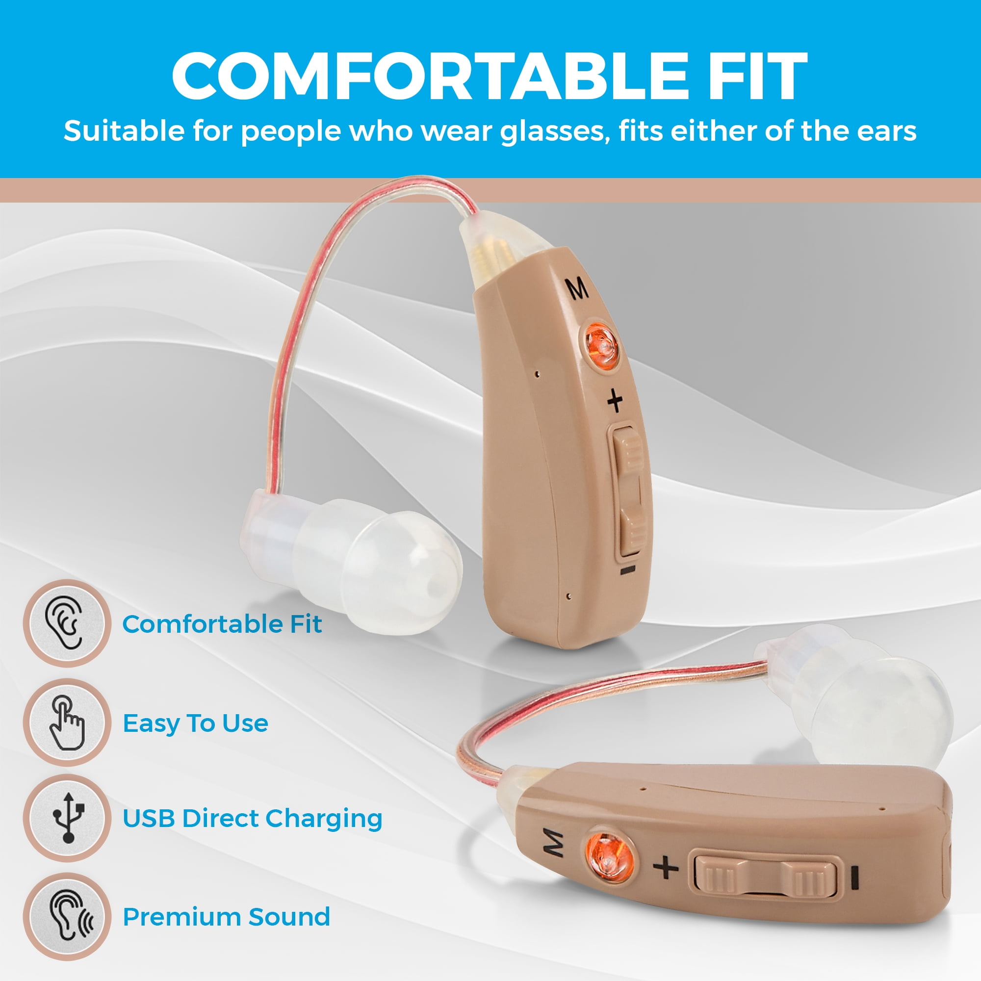 MEDca Rechargeable Digital Hearing Amplifier, BTE High-Performance
