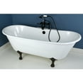 thumbnail image 3 of Aqua Eden VCTND6728NH5 67-Inch Cast Iron Oval Double Slipper Clawfoot Tub (No Faucet Drillings) in White/Oil Rubbed Bronze, 3 of 8