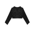 thumbnail image 4 of CHICTRY Kids Toddlers Girls Satin Long Sleeve Bolero Shrug for Christening Baptism Wedding Pageant Party Black 9-10, 4 of 6