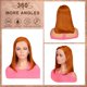 thumbnail image 5 of Peluca Eagera Ginger Bob, 30 cm, pelo humano, 180% de densidad, naranja, 5 of 6