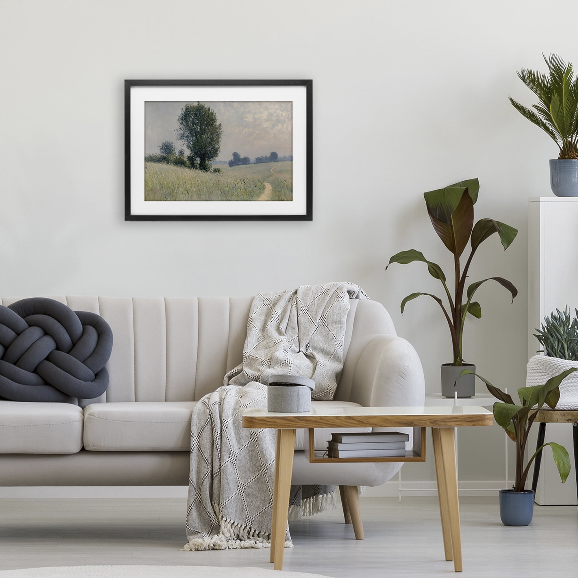 Stupell Industries Tall Grass Path Through Meadow Black Framed Print Under Glass, design by Petal Prints Design