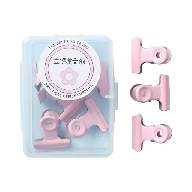YIMWNYI Macaron Colour Round Head Metal Binder Clips, Dovetail Design, Durable Alloy File Clips for Office, Home, and Organizing, Set of 8 in Colorful Box