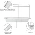 thumbnail image 3 of LNKOO Telescopic Sink Storage Rack,Sink Sponge Holder Caddy Shelf Organizer Scrubber Tray Drain Basket Plastic Dispenser Expandable Adjustable 2-In-1 Hanger with Towel Bar for Home Kitchen(White), 3 of 8