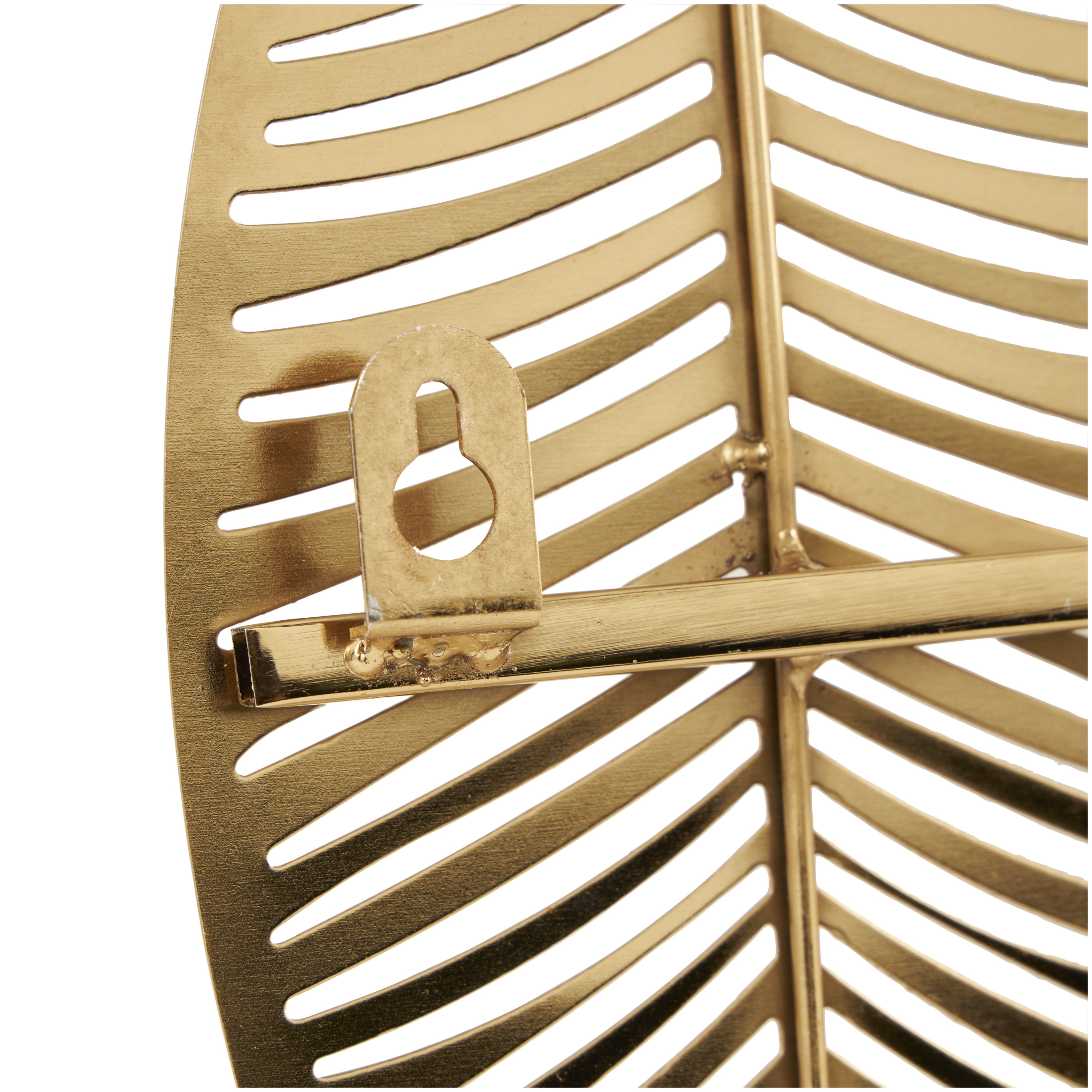 DecMode Gold Metal Metallic Leaf Wall Decor with Silver Accents