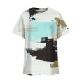 thumbnail image 3 of IROINNID Women's Crew neck Casual Tie-dye Print T-shirt Short Sleeve Tunic Tops, 3 of 4