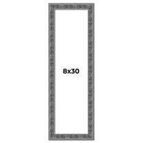 8x30 Frame Silver Black Rustic Sonoma Solid Wood Picture Frame | 1.5 Inch Moulding Width | Complete