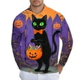 thumbnail image 6 of Men's Halloween Casual Long Sleeve Shirts Half Button Casual Pullover Trendy Fall Tops, 6 of 7
