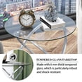 thumbnail image 3 of ASYA Glass Round End Table, Tea Table Accent Side Table for Living Room, Small Nightstand for Bedroom Office, Chrome, 3 of 13