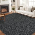 thumbnail image 1 of 5x7 Washable Area Rug, Low Pile Non-Slip Carpet with Soft Velvet Feel for Living Room, Bedroom, Home Office, Dining Room, Foldable Stain Resistant, Black, 1 of 6