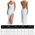 thumbnail image 2 of Vestidos de Fiesta Elegantes largo de fiesta Sin espalda Lado dividido Vestido de satén sexy Sin mangas Club Ygjytge Blanco T L para Mujer, 2 of 6