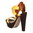 thumbnail image 3 of Breckelles CF99 Women Multicolor Open Toe Cross Ankle Strap Chunky Heel, 3 of 6