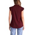 thumbnail image 3 of INSPIRE CHIC Women's Ruffle Sleeveless V Neck Blouse Solid Elegant Shirt, 3 of 6