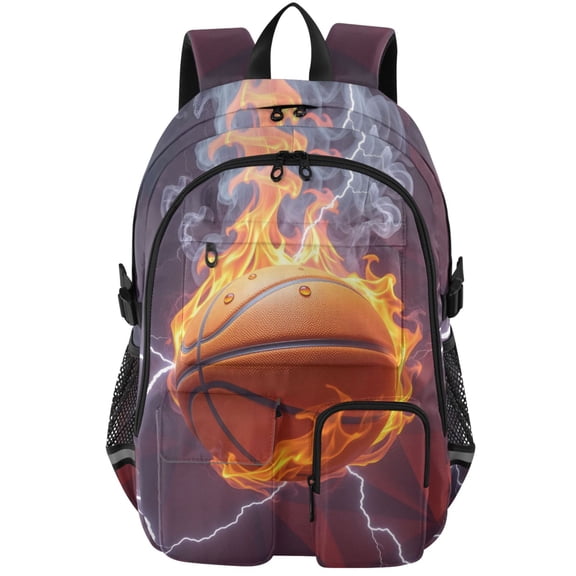 ALAZA Basketball Burning Print Student Backpack School Bookbag Large Laptop Daypack Travel Bag
