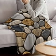 thumbnail image 3 of Stones Blanket Soft Cozy Warm Throw Blanket for Couch, Plush Fuzzy Flannel Fleece Blankets for Sofa, Gravel Rock Cobblestone Natural Pattern Art Bed Blankets Lightweight Gifts for Women, 50"x60", 3 of 9