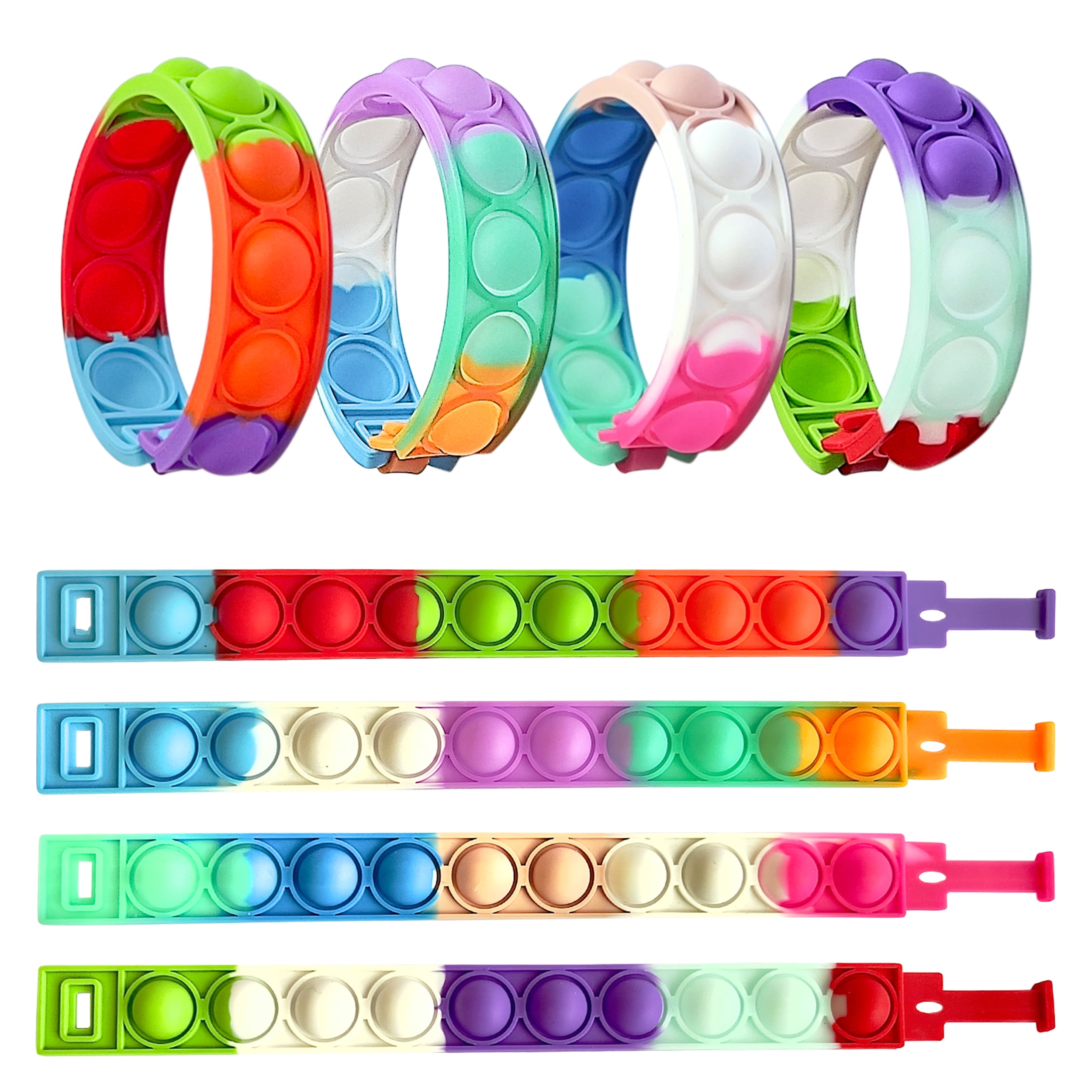  Fidget Spinner Bracelets - Very Unique Pop it Bracelet - Teal  Fidget Toy - Sensory Bracelet - Popper Wristband Push Pop Wearable Toys for  Kids and Adults : Toys & Games