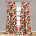 thumbnail image 4 of Ambesonne Floral Inspiration Curtains, Bloomed Garden, Pair of 28"x84", Burnt Sienna Sage Green, 4 of 5