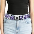 thumbnail image 5 of Buckle-Down Belt, Seatbelt Buckle Belt, Plaid X Purple Gray White, 34 to 52 Inches, 5 of 9