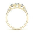 thumbnail image 2 of ANGARA Natural Unique Diamond Three Stone Engagement Ring in 14K Yellow Gold for Women (Size-4.8mm| Color-K| Clarity-I3) | April Birthstone, Anniversary, Jewelry Gift for Women | Natural Diamond Ring, 2 of 9