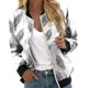thumbnail image 2 of Puntoco Chaquetas para mujer Estampado floral Manga larga Cremallera Recortada Ligero Cuello alto Outwear Tops Abrigo Liquidación Puntoco Puntoco-183, 2 of 6
