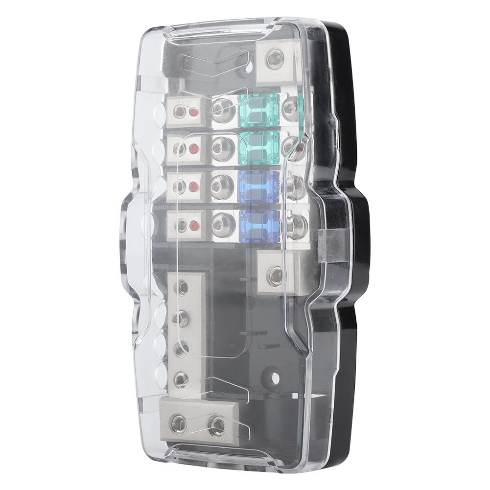 Keenso Auto 4 Way Audio Fuse Box Power Distribution Block 0//4GA with 80Amp Fuses Car ANL Fuse Holder