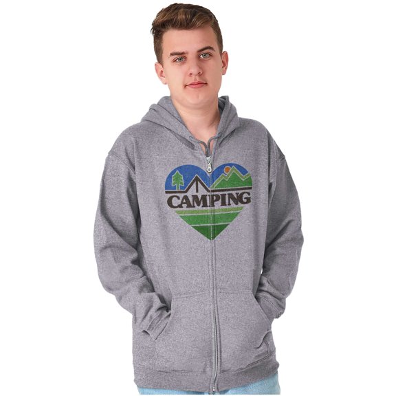 Nature Camping Hike Outdoor Adventure Zip Up Hoodie Men's Women's Brisco Brands L