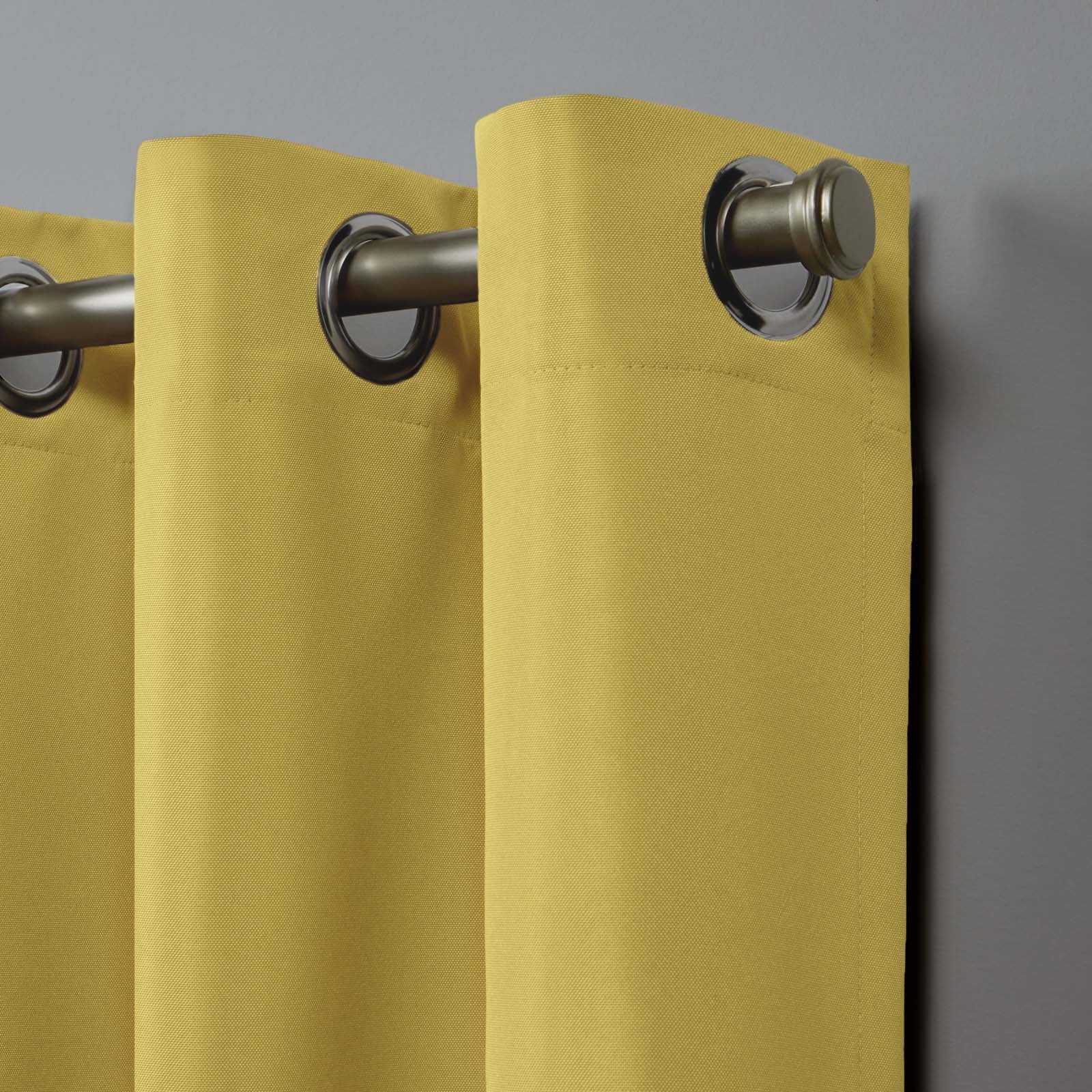 Nicole Miller Canvas Indoor/Outdoor Grommet Top Curtain Panel Pair, 54"x96", Green Apple