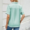 thumbnail image 5 of Posijego Women's Short Sleeve Button down Shirts Business Work Collared Blouses Office Formal Interview Shirts, 5 of 5