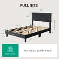 thumbnail image 2 of Novilla Full Size Platform Bed Frame with Velvet Headboard, Full Bed Frame with Wooden Slats Support, Fully Upholstered Mattress Fundation, No Box Spring Needed, Heavy Duty Feet, Easy Assembly, Black, 2 of 8
