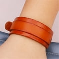 thumbnail image 4 of Punk Style Double Layer Buckled1eatherBracelet Adjustable1eatherWristband For Men And Women, 4 of 18