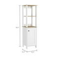 thumbnail image 4 of DEPOT E-SHOP New Haven Linen Cabinet, Two Internal Shelves, Two Open Shelves, Four Legs, One-Door Cabinet- Light Oak-White, For Bathroom, 4 of 5