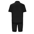 thumbnail image 3 of VBTAPA Men Hawaiian Beach Sets 2 Piece Mesh Outfits Short Sleeve Button Down Shirts and Drawstring Waist Shorts Set Breathable Summer Outfits Sales of Today Black XXL, 3 of 5