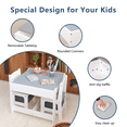 thumbnail image 6 of iRerts Kids Table and Chair Set, 3 in 1 Wooden Activity Table for Toddlers Arts, Crafts, Drawing, Reading, Playroom, Toddler Table and Chair Set with Removable Tabletop, Storage Drawers, White, 6 of 9