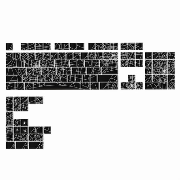 130pc/set Cherry Profile PBT Keycaps With Side Printed Spider Web Design For 61/64/68/82/84/87/96/98/100/104 Keyboards