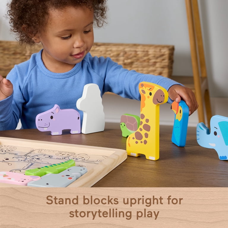 Fisher-Price Wooden Animal Puzzle with 12 Wood Blocks photo 4