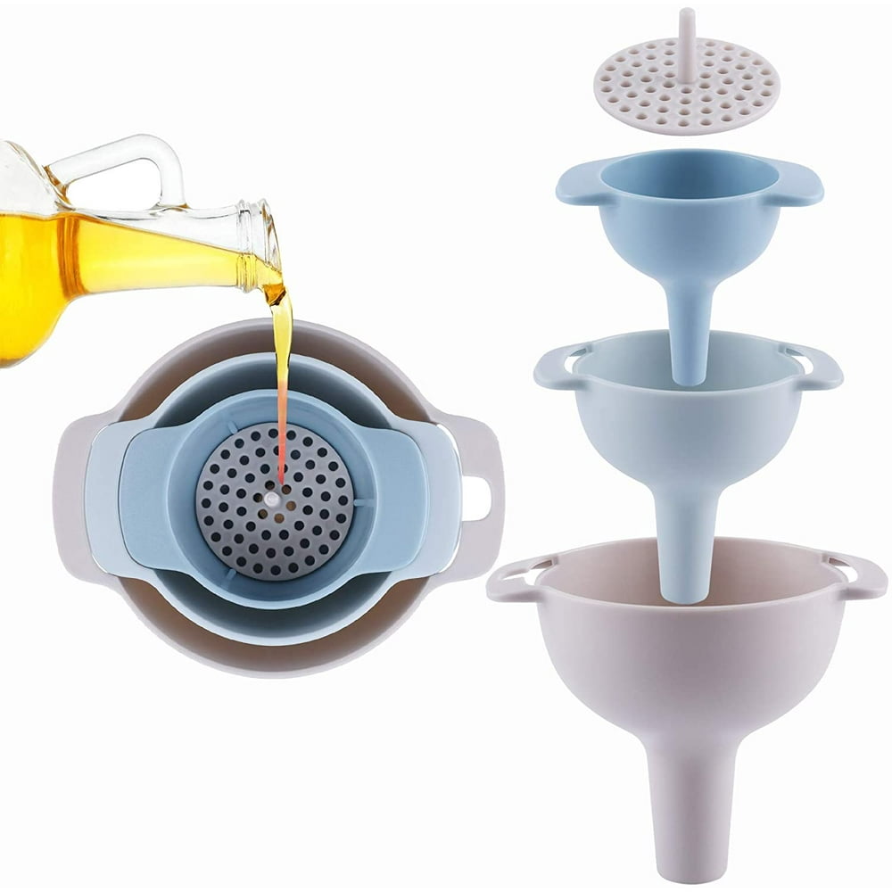 1 Set Funnels for Kitchen Use,Funnels for Bottles Funnel with Strainer for Transferring Oil,Food