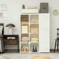 thumbnail image 5 of GVN Bedroom Armoire Wardrobe Closet Clothes Storage,Clothes Foldable Armoire Wardrobe Closet with 12 Cubby Storage, 5 of 10