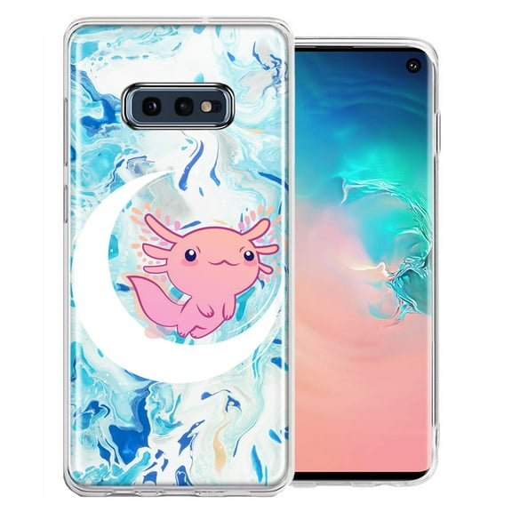 MUNDAZE For Samsung Galaxy 10e Pink Axolotl Moon Mable Design Double Layer Phone Case Cover