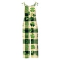 thumbnail image 4 of Hueook St. Patrick's Straight Leg Yoga Pants for Women Pants Ladies' Printed Sleeveless Casual Overalls Jumpsuit Jumpsuit Pants Green 4X, 4 of 5