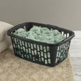 Mainstays 1.5 Bushel Rectangular Plastic Laundry Basket, Black, Set of