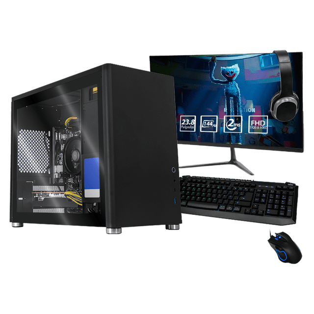 Xtreme PC Gaming AMD Radeon RX 6600 Ryzen 5 5500 16GB SSD 500GB Monitor 23.8 144Hz WIFI Black negro