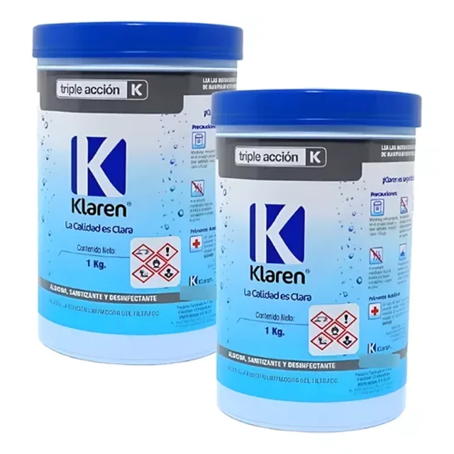 Desinfectante Tab Triple Acción Para Alberca Klaren 1 Kg 2pz