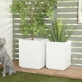 thumbnail image 2 of CosmoLiving by Cosmopolitan 17", 14"W Indoor Outdoor White Metal Planter (2 Count), 2 of 9
