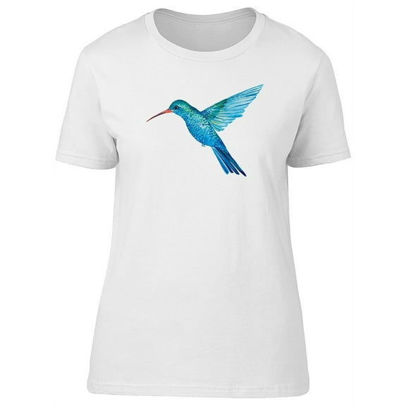 Cute Blue Watercolor Hummingbird Tee Women's -Image by Shutterstock