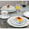 thumbnail image 5 of Lorren Home Trends 24 Piece Wavy Fine China Collection Gold Dot Dinnerware  (Service for 4), 5 of 5
