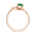 thumbnail image 2 of ANGARA Natural Solitaire Emerald Infinity Knot Engagement Ring in 14K Rose Gold for Women (Size-6mm) | May Birthstone, Birthday, Anniversary, Jewelry Gift for Women | Natural Emerald Ring, 2 of 10