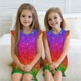 thumbnail image 5 of Fotbe Rainbow Glitter Vestido de Dormir para Niñas de 3 a 10 Años, Mangas Cortas, Estilo Princesa, Pijama Camisón con Mangas Voladas-Large, 5 of 5