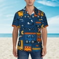 thumbnail image 2 of Xecao Funny Steam Train print Hawaiian shirt - a stylish short-sleeve button-down for men, perfect for casual beach and tropical outings., 2 of 9